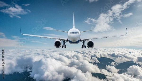 Fototapeta 하늘을 나는 비행기 여객기 항공기