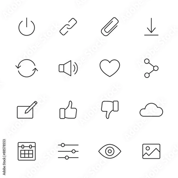 Fototapeta Basic Interface Icons