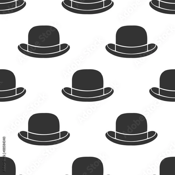 Fototapeta seamless pattern bowler hat