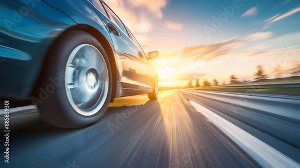Fototapeta car, speed, auto, fast, road, automobile, race, motion, driving, racing, street, vehicle, sport, traffic, blur, transportation, highway, transport, red, drive, rally, sports, travel, luxury, city