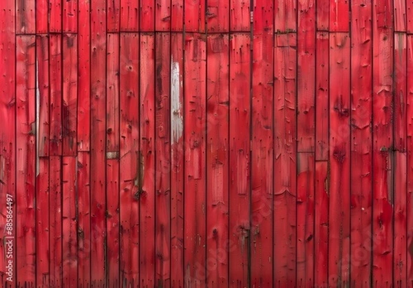 Fototapeta Weathered Red Wooden Wall Texture