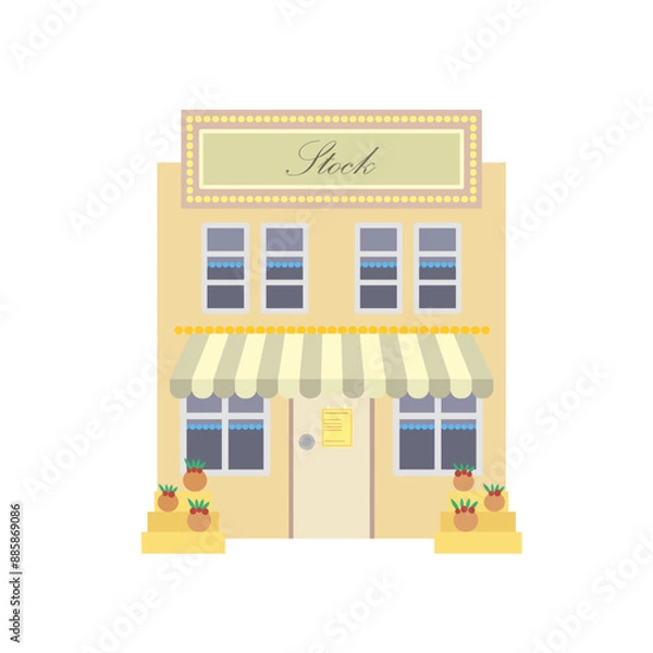 Fototapeta Store building flat design illustration