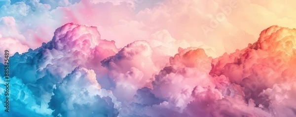 Fototapeta Abstract cloud texture, dreamy background, flat design illustration