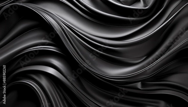 Fototapeta 白黒、波、風、カーテン、