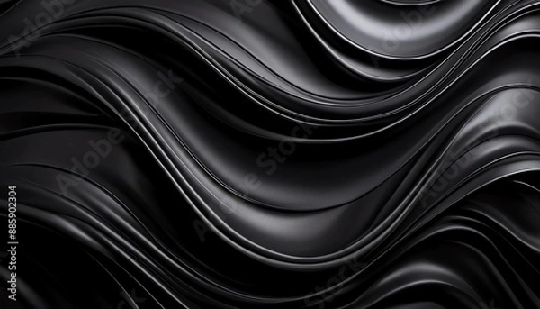 Fototapeta 白黒、波、風、カーテン、