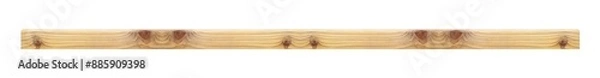 Fototapeta A long horizontal wooden board with knots - on isolated transparent background.