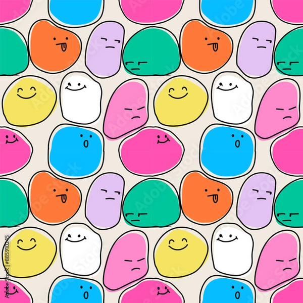 Fototapeta Seamless pattern with hand drawn. Background for textile, wrapping paper, fashion, illustration.