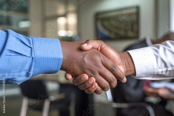 Fototapeta Professional Photography of young CEO negotiating a partnership, Generative AI