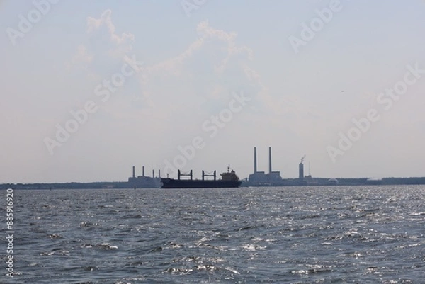 Obraz ship on the river