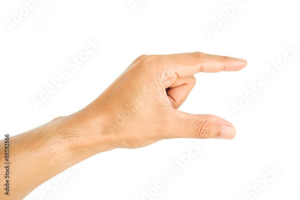 Fototapeta Hand keep something isolated on white background