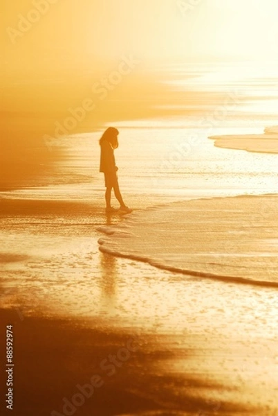 Fototapeta 朝陽に佇む.