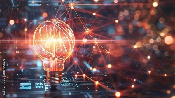 Fototapeta Illuminating Complex Scientific Concepts with a Light Bulb