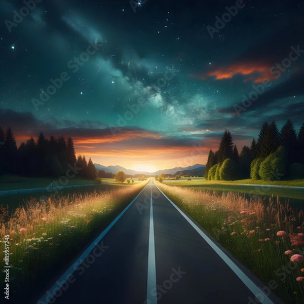 Obraz road in the night