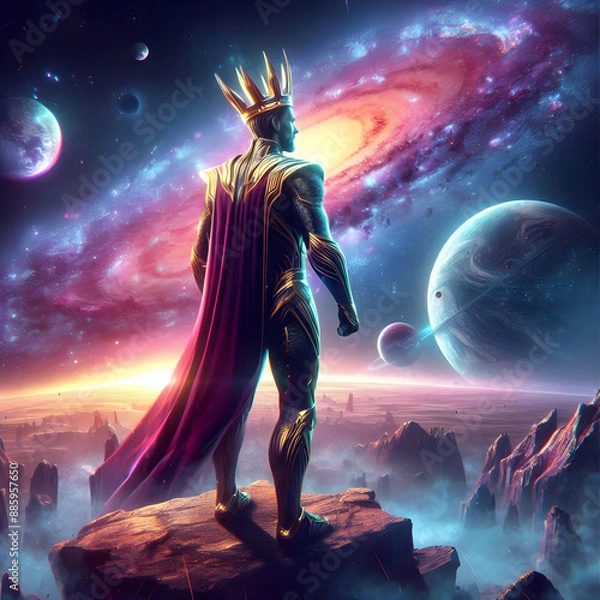 Obraz the man in galaxy