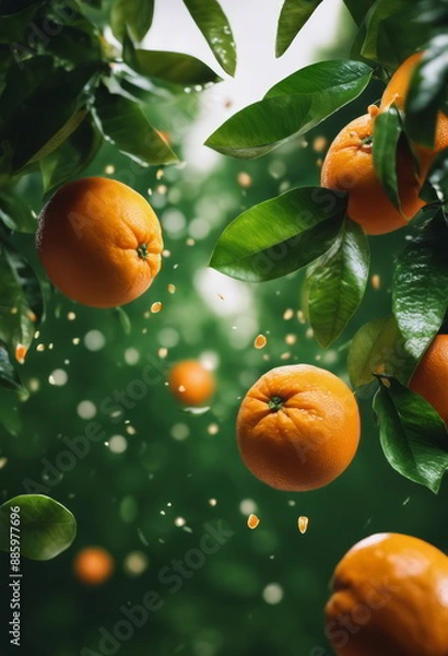 Obraz Orange Fruit Falling From Tree