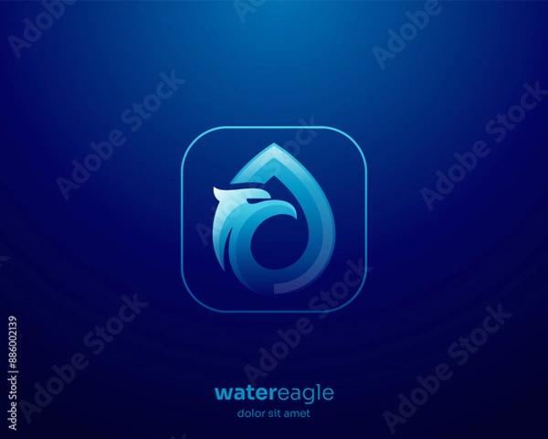 Fototapeta Abstract creative water eagle logo gradient