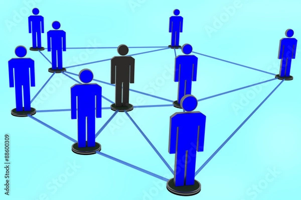 Fototapeta Network with human figures