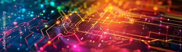 Obraz Dynamic Digital Restructuring Roadmap for Corporate Branding with Vibrant Colors in High Resolution