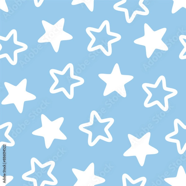 Fototapeta Stars seamless pattern. Stars seamless pattern design for background, wallpaper, printing, textile design, blanket pattern, blanket pattern for kids, decorative, notebook, diary cover, and etc.