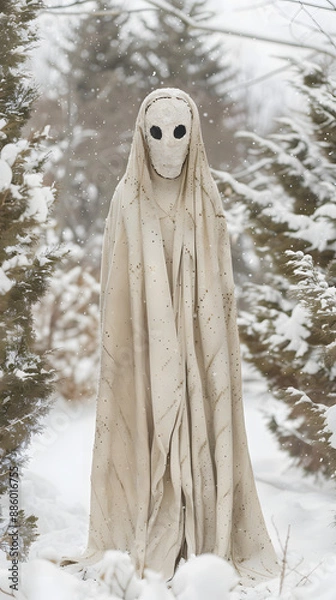 Obraz Generative AI, Mystical Limestone Entity in Snow