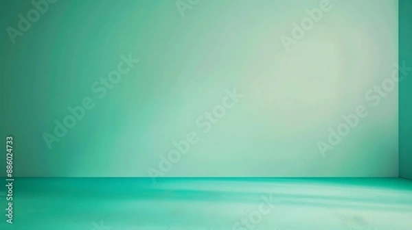 Fototapeta Subdued mint green background with a gentle gradient, elegant, soothing, design
