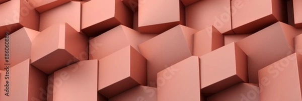 Obraz A close-up of an abstract background featuring pink, rectangular shapes that appear to be stacked on top of one another