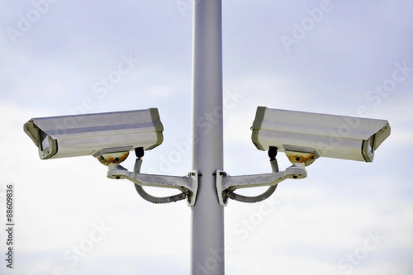 Obraz Surveillance cameras on a pole