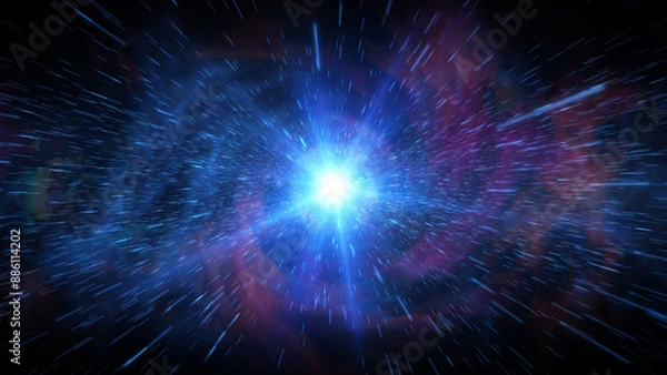 Obraz 宇宙のワープエフェクト背景素材