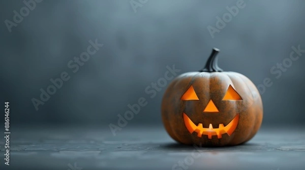 Fototapeta Haloween Pumpkin Imaginative Visual, focus cover all objects, deep dept of field, Allocate a large blank space for text overlay