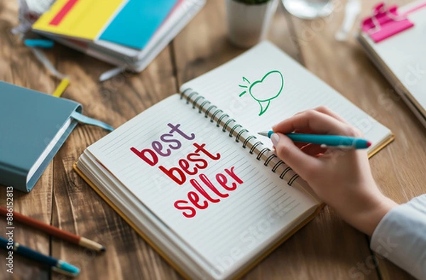 Obraz Writing Best Seller in Notebook
