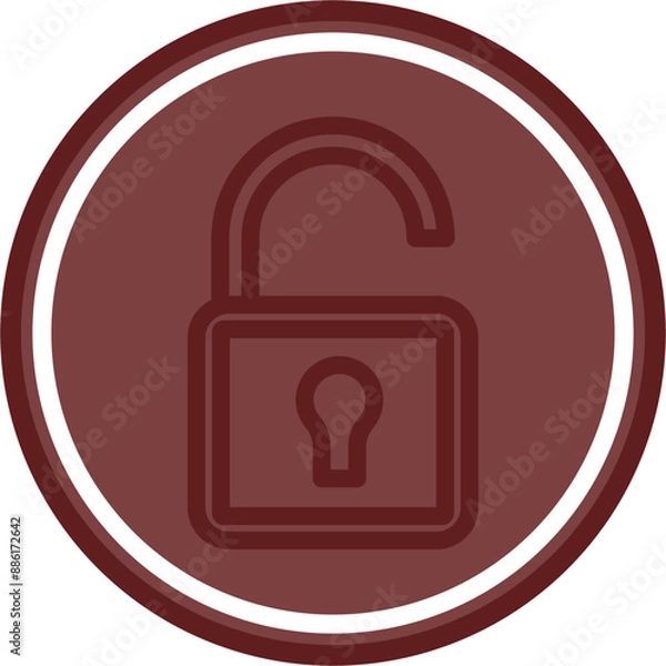 Fototapeta unlock Vector Line Double Circle Maroon