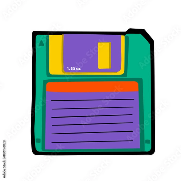 Fototapeta floppy disk isolated on white