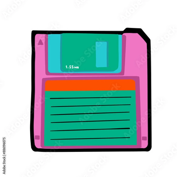 Fototapeta floppy disk isolated on white