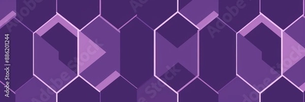 Obraz banner with a pattern of purple and white hexagons