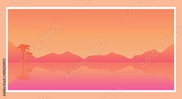 Fototapeta Summer sunset landscape
