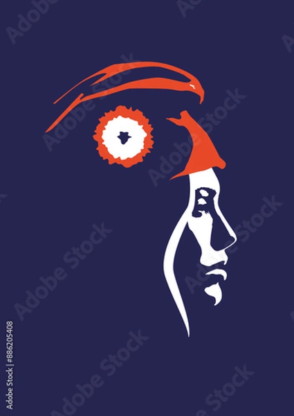 Obraz illustration de Marianne française, symbole de la révolution