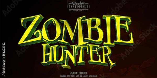 Obraz Zombie editable text effect, customizable horror and undead 3d font style