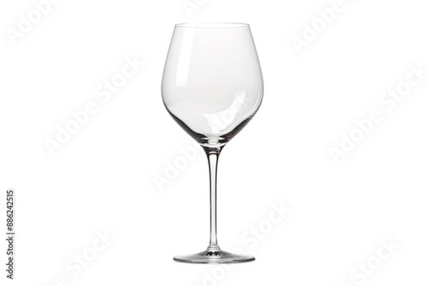 Fototapeta An Empty Wine Glass Beckons on a White Background, Ready for the Perfect Pour on a White or Clear Surface PNG Transparent Background.