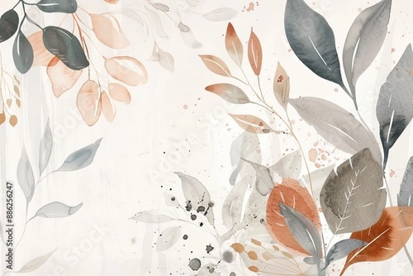 Fototapeta Soft watercolor abstract in pastel shades with delicate patterns and a dreamy ambiance