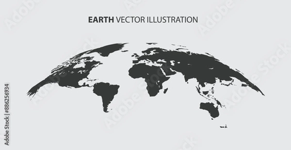 Fototapeta Earth and ray with golden color on black for decoration background, vector illustration