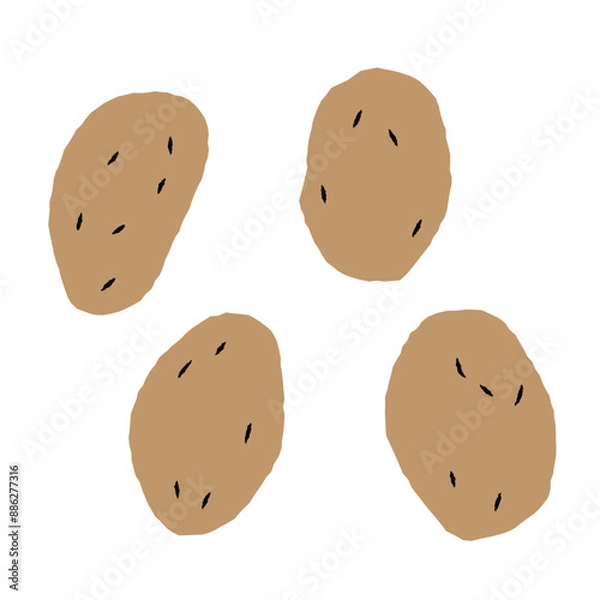 Obraz シンプルなジャガイモのイラスト｜ベクター