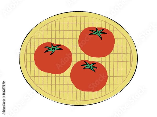 Obraz ザルに入ったトマトのイラスト｜ベクター