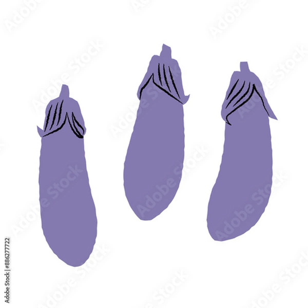 Obraz シンプルなナスのイラスト｜ベクター

