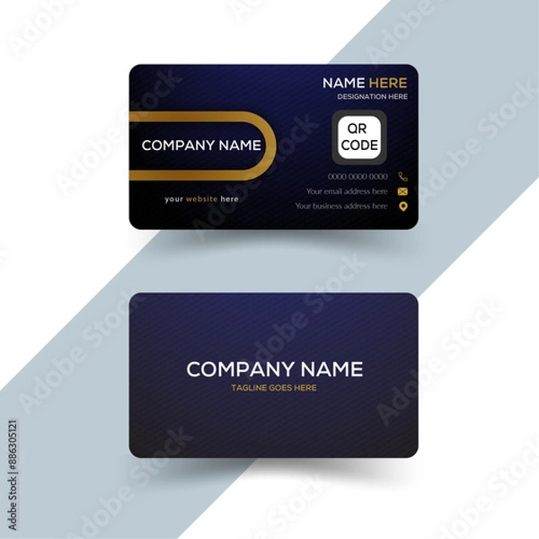 Obraz modern visiting card template and update . business and personal use.smart business card ,Double sided , Landscape, Vector illustration,