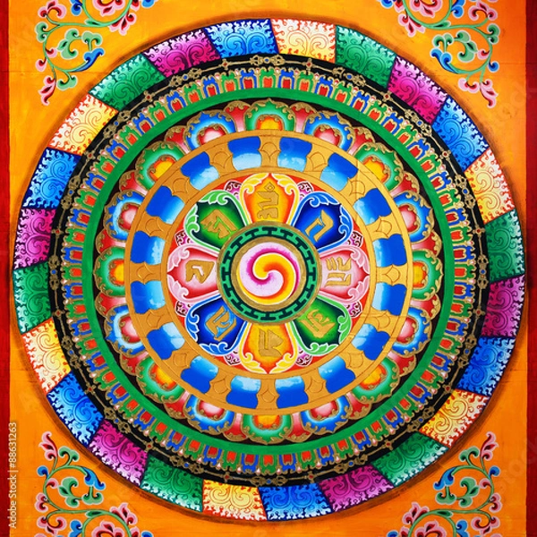 Obraz buddhist fresco, tibetan art of mural