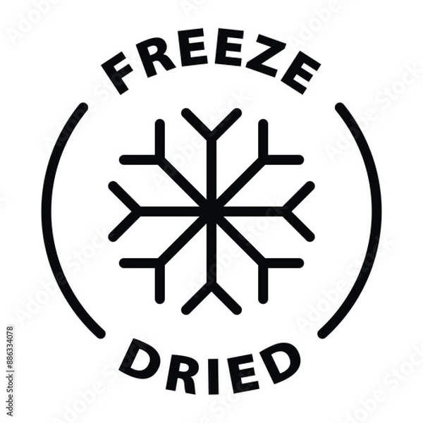 Fototapeta freeze dried black outline icon round rounded circle badge stamp label isolated on transparent background