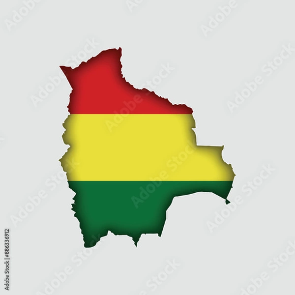 Fototapeta BOLIVIA Map with flag in body
