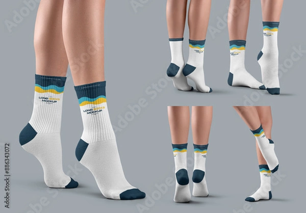 Obraz 5 Mockups of Long Socks On Women's Legs
