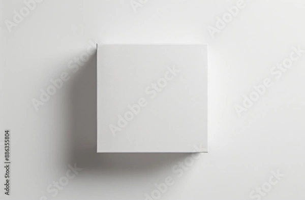 Fototapeta White blank canvas box mockup on white background, front view