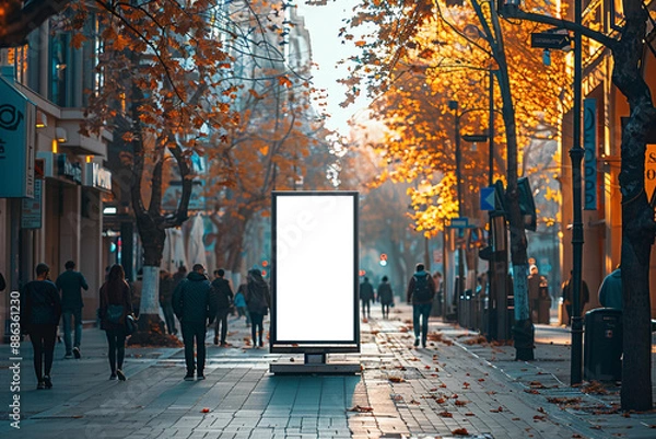 Fototapeta blank billboard in the city